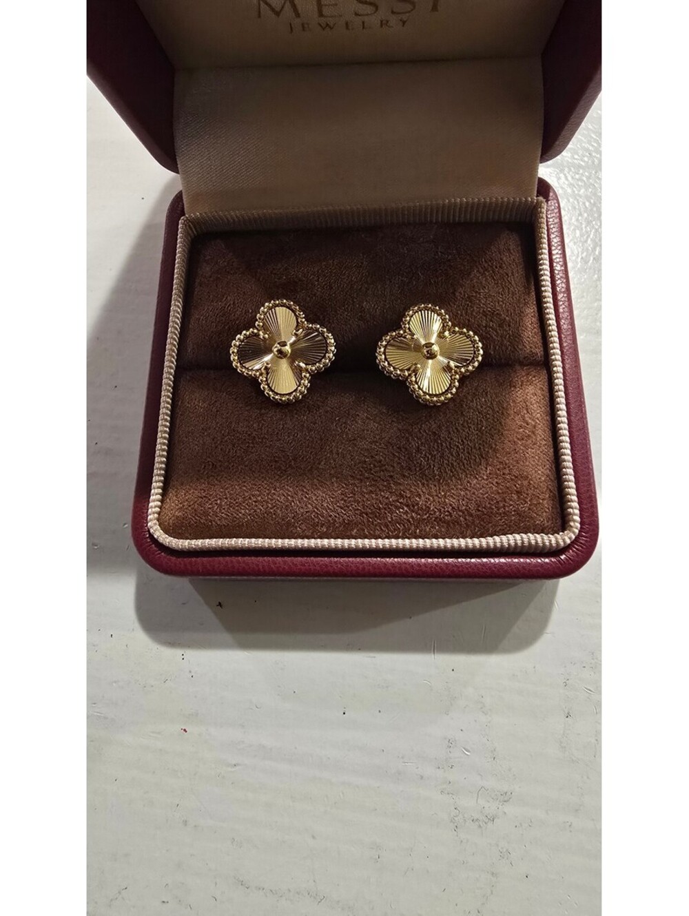 15mm Clover Earrings, Clover Stud 18K Gold Plated